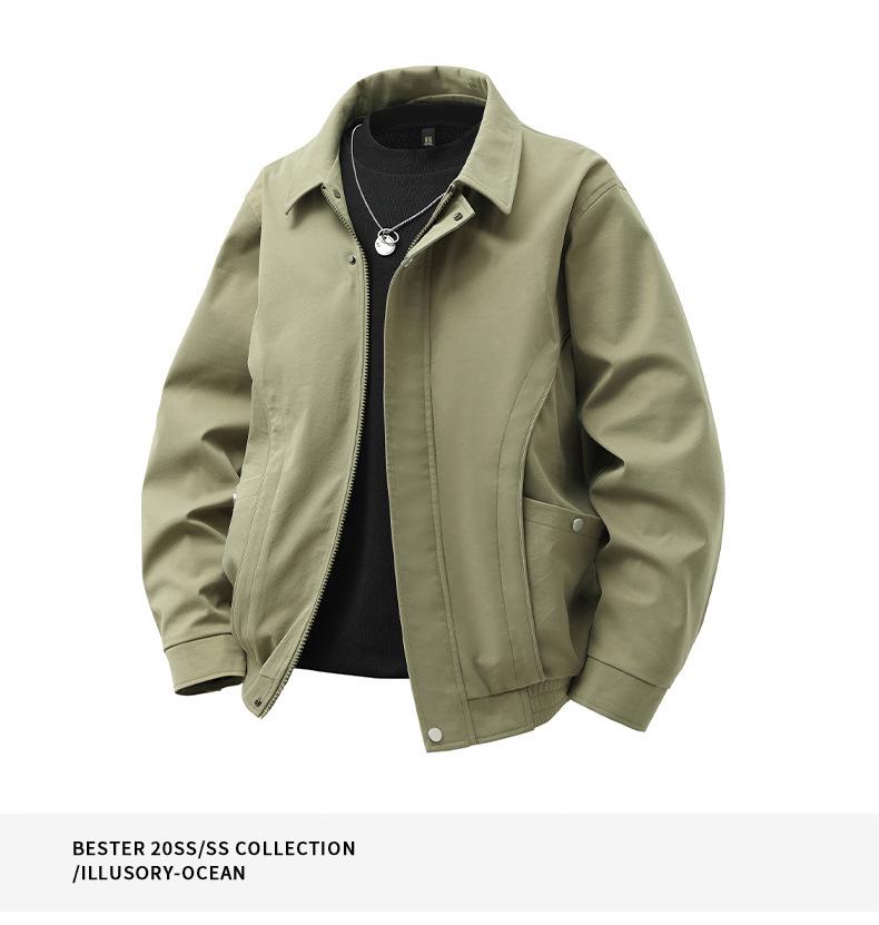 Chaqueta de Solapa Casual Americana de Moda para Hombre - Ropa de Trabajo de Piloto de Primavera, Tallas Grandes Disponibles