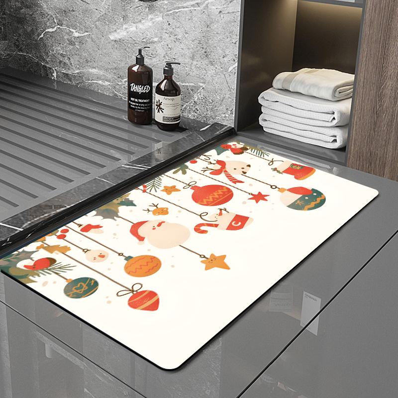 SANFAN Customizable Christmas Multipurpose Floor Mat Doorway Bath Mat Kitchen Mat