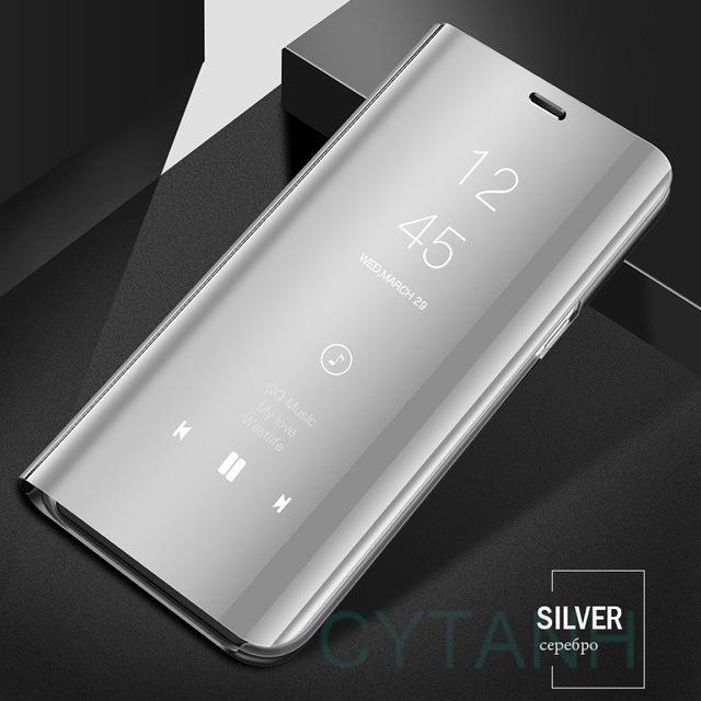 Mirror Clear View Stand Flip Case For Samsung Galaxy A05 A15 A25 A35 A55 A14 A34 A54 A23 A33 A53 A73 4G 5G Phone Cover