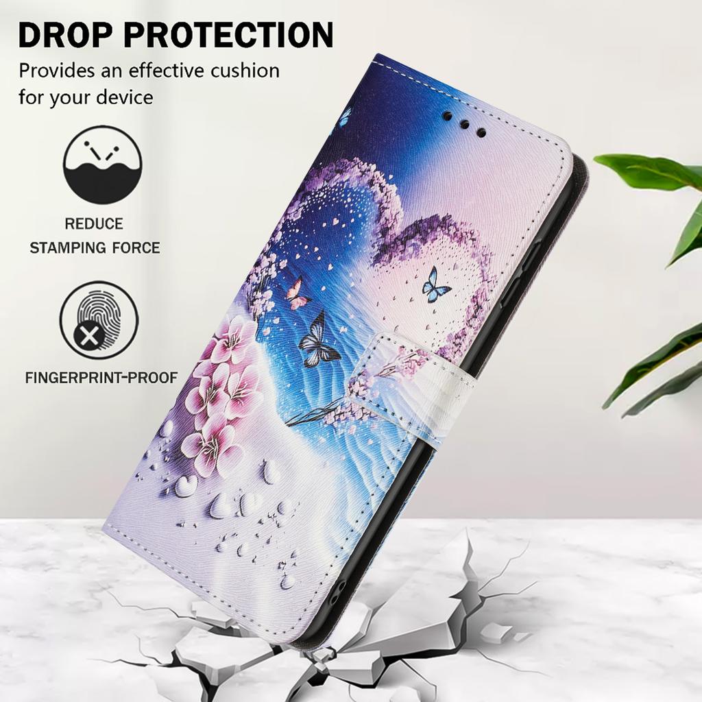 Beach Butterfly PU Leather Wallet Flip Photo Frame Book Case for iPhone Samsung Huawei Honor Xiaomi Redmi Oppo Infinix Tecno Google...