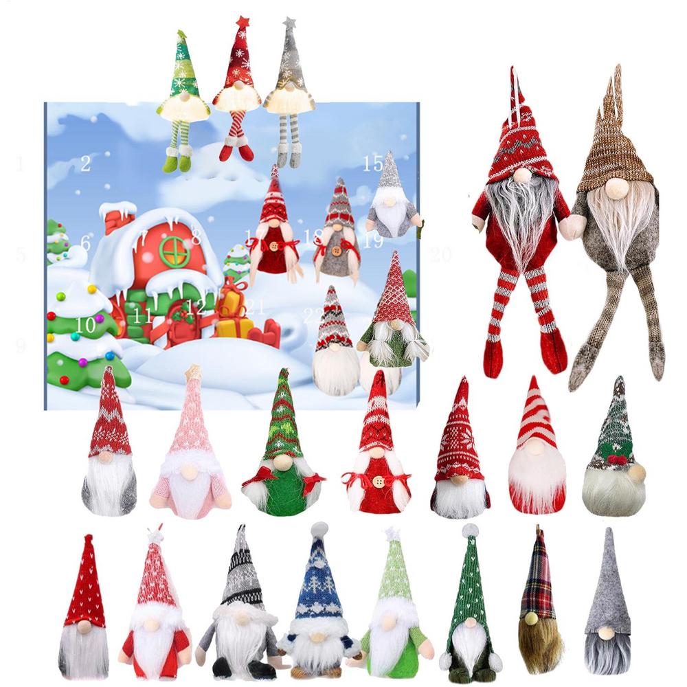

Collectible 24 Days Christmas GnomeAdvent Calendar Swedish Plush Dolls Countdown Calendar Christmas Holiday Decor Calendar Gift L