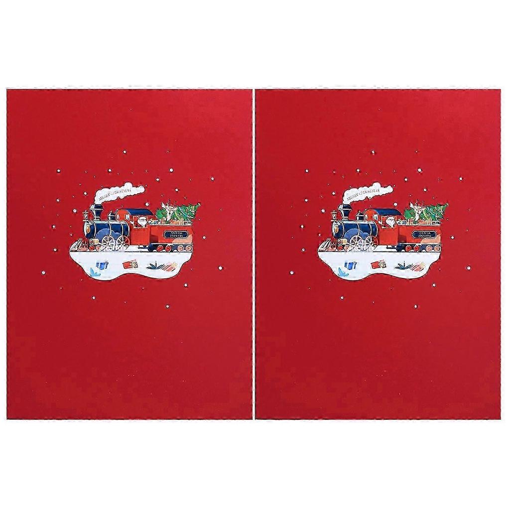 Christmas Train 3D Card, Foldable Handmade Celebration Paper Card with Delicate Details