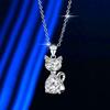Collana Ciondolo Gatto Rosa Cristallo Pietra Zircone Vintage Matrimonio Per Donne