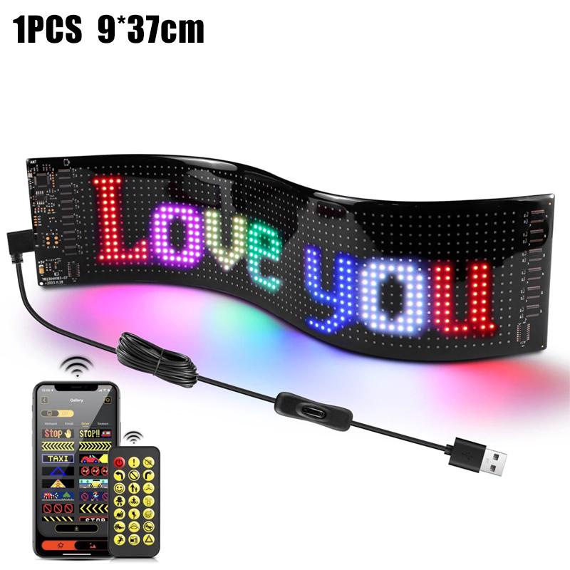 LED Matrix Pixel Panel Light DIY Programmable Flexible Display Screen App Control USB Plug-in for Car Stores Hotels Bars Party