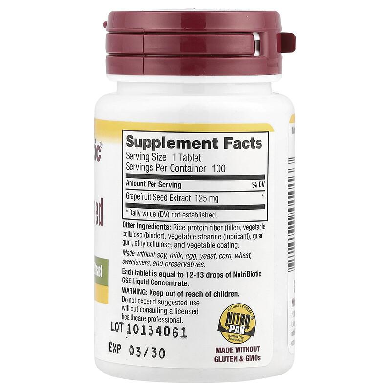 Grapefruit Seed Extract, High Potency, 125 Mg, 100 Tablets