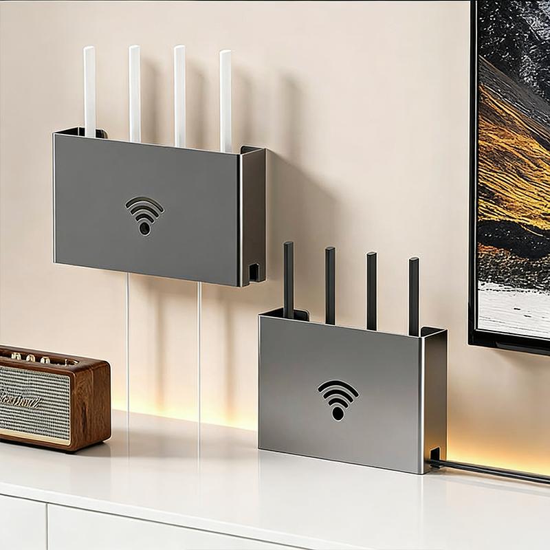 Cutie de depozitare minimalistă pentru router wireless Fără găurire Suport de perete Pentru camera de zi Suport și raft de depozitare pentru router Wifi