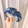 Fasce per Capelli Nodo in Tessuto di Denim Shabby da Donna per Ragazze e Donne, Accessorio per Capelli Quotidiano Casual per lo Shopping, Fasce Large in Denim per Donna