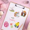 6-7cm Shiny Easter Stickers Easter Egg Sticker Laser Waterproof Stationery Scrapbooking Label Diary Journal Gift Decor 50pcs