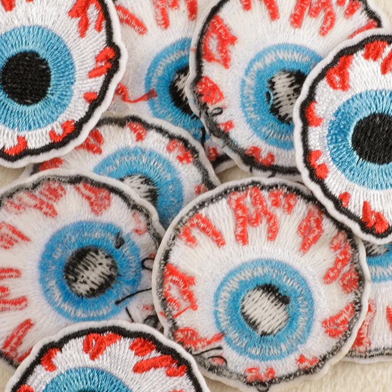 Embroidery Label Special-shaped Eyes Embroidery Sticker Clothing Accessories Badge Label Accessories Adhesive Patch Cloth Sticker