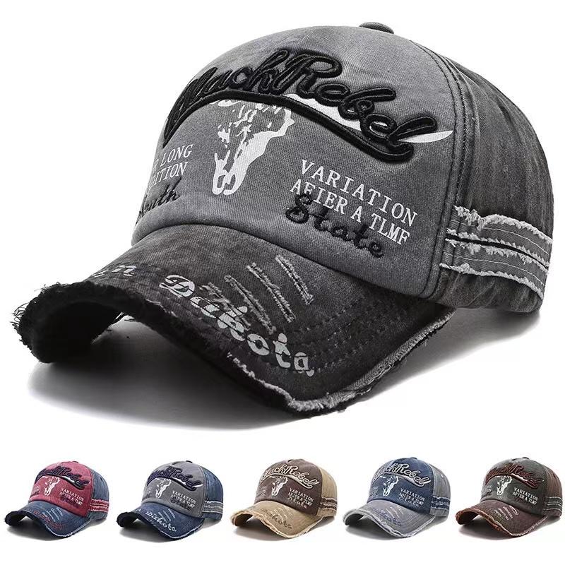 Fashion Baseball Cap Women Hip Hop Cap Hole Letter Cap Men Outdoor Daddy Cap Adjustable