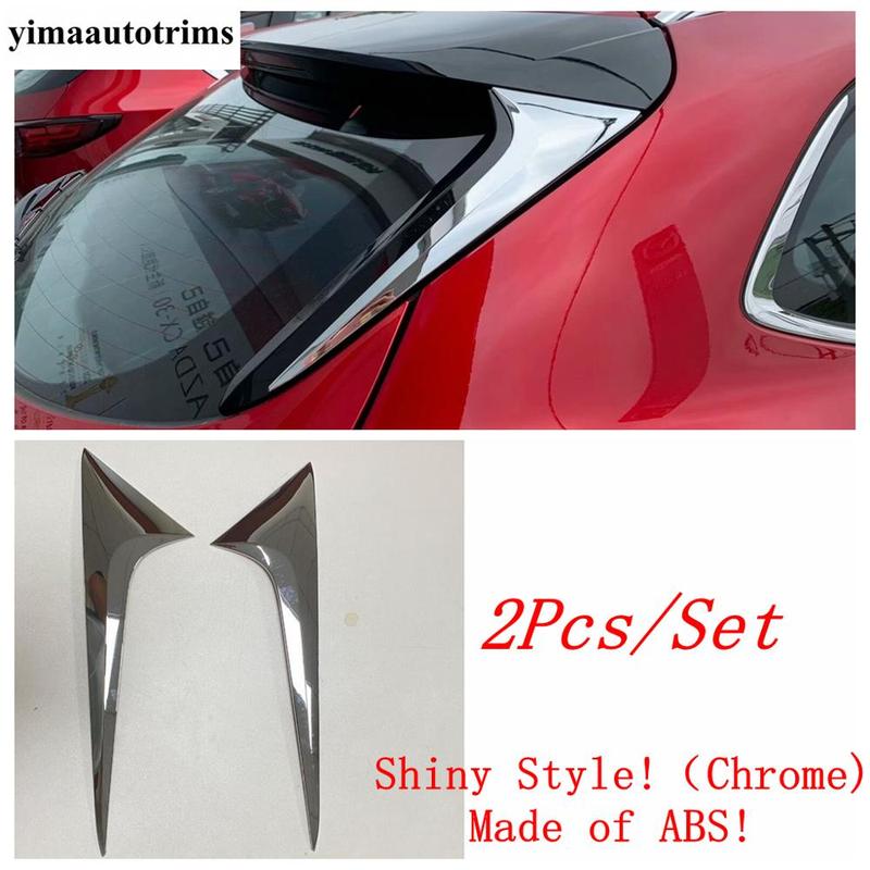 Car Rear Tail Window Panel Spoiler Wing Sequin Decoration Cover Trim ABS Chrome Accessories Exterior For Mazda CX-30 - 2025