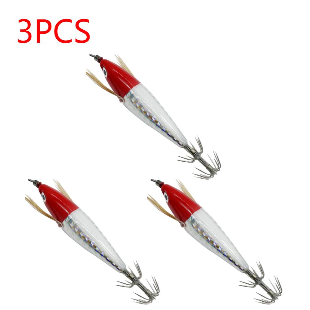 1-3Pcs 5.5g Laser Luminous Floating Horizontal Wood Shrimp Lure Hook Fishing Tackles Simulation Squid Hook Cuttlefish Fish Baits