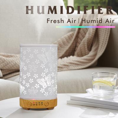 Diffuseur d'huiles essentielles 100 ml Lumière d'arôme sept couleurs Papillon Humidificateur d'air ultrasonique Diffuseur de parfum pour pièce avec fonction minuterie