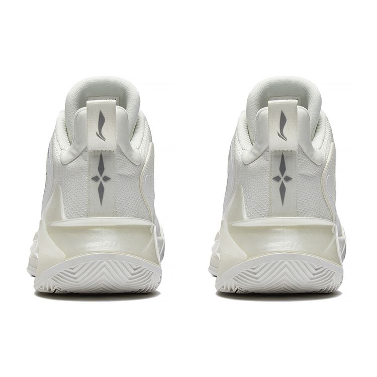 LiNing Blade 3 White Pearl Shock Absorption Non-Slip Wear-Resistant High-Top Basketball Shoes Cloud Mist White Men Basketball Shoes ABAS089-1