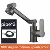 Nice 1080° Swivel Bathroom Sink Faucet Basin Faucet Mixer Deck Mounted Splash Proof Water Tap Shower Head Aerators Tapware PIPE x 2