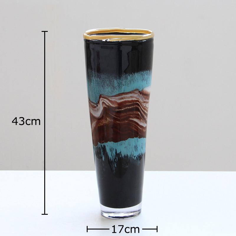 

Creative Mixed Color Glass Vase Handicrafts Flower Pots Table Decoration Flowers Arrangement Floral Vases Room Aesthetic Decor