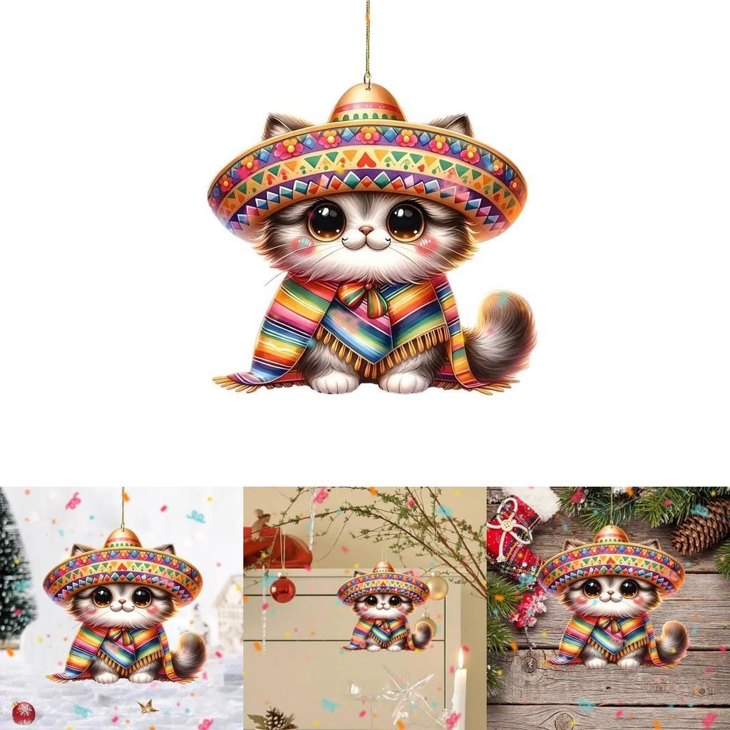 Cartoon Cat Car Hanging Decoration For Vehicles Christmas Tree Style