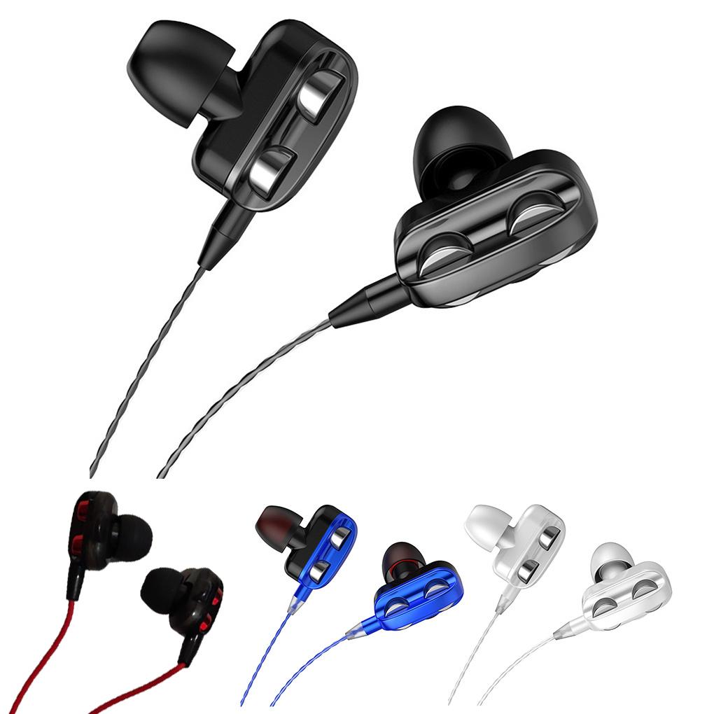 3.5mm Jack Wired Earphone with Microphone Volume Adjustable In-ear Headphone Earbuds Music Listening Headset Dual Coil Dynamic