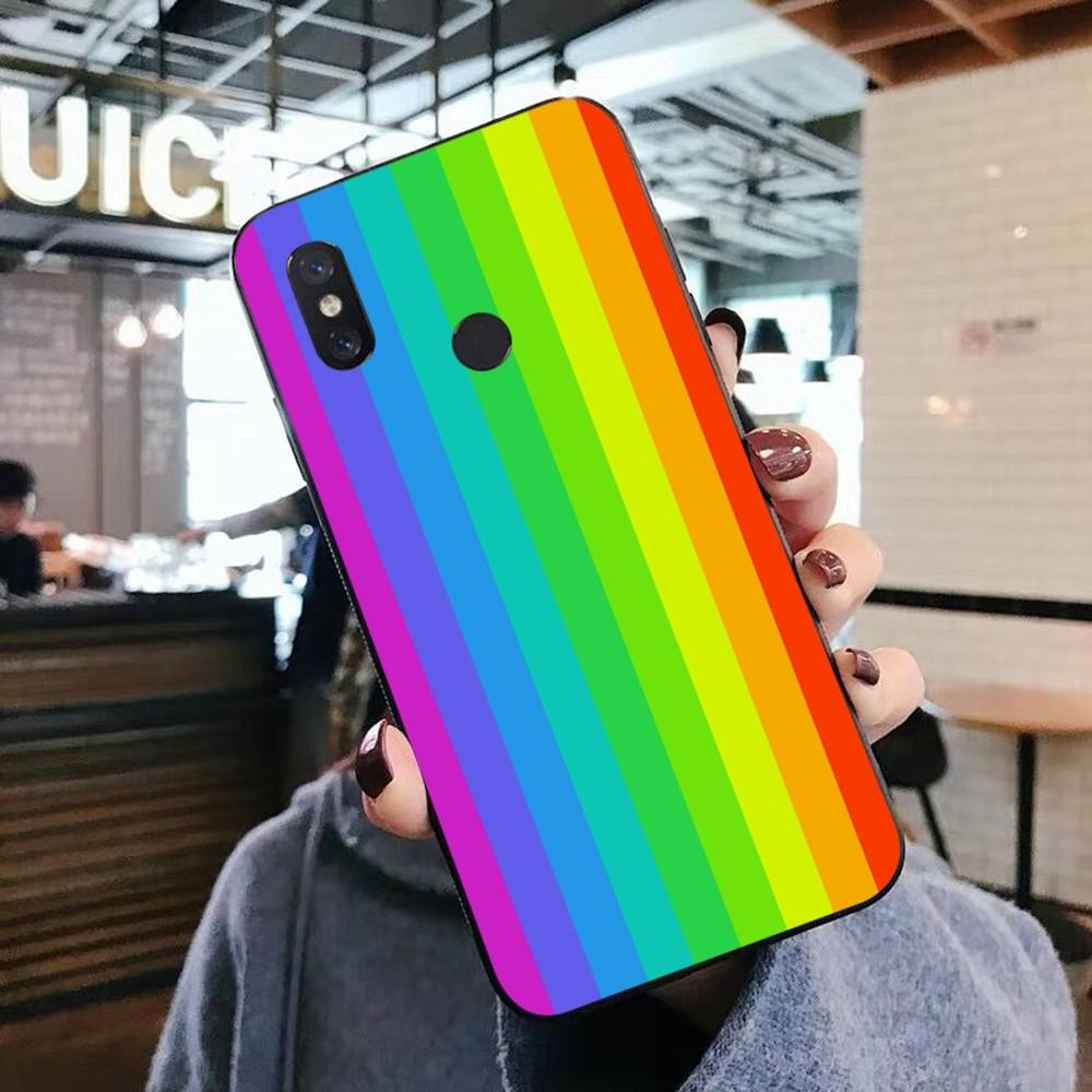 Colorful Rainbow Stripe Phone Case For Xiaomi Mi 5X 8 9 10 11 12 Lite Pro 10T PocoX3pro PocoM3 Note 10 Pro Lite