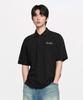 Emelbi Varsity Small Curly Oversized Collared T-Shirt Ny (Black)