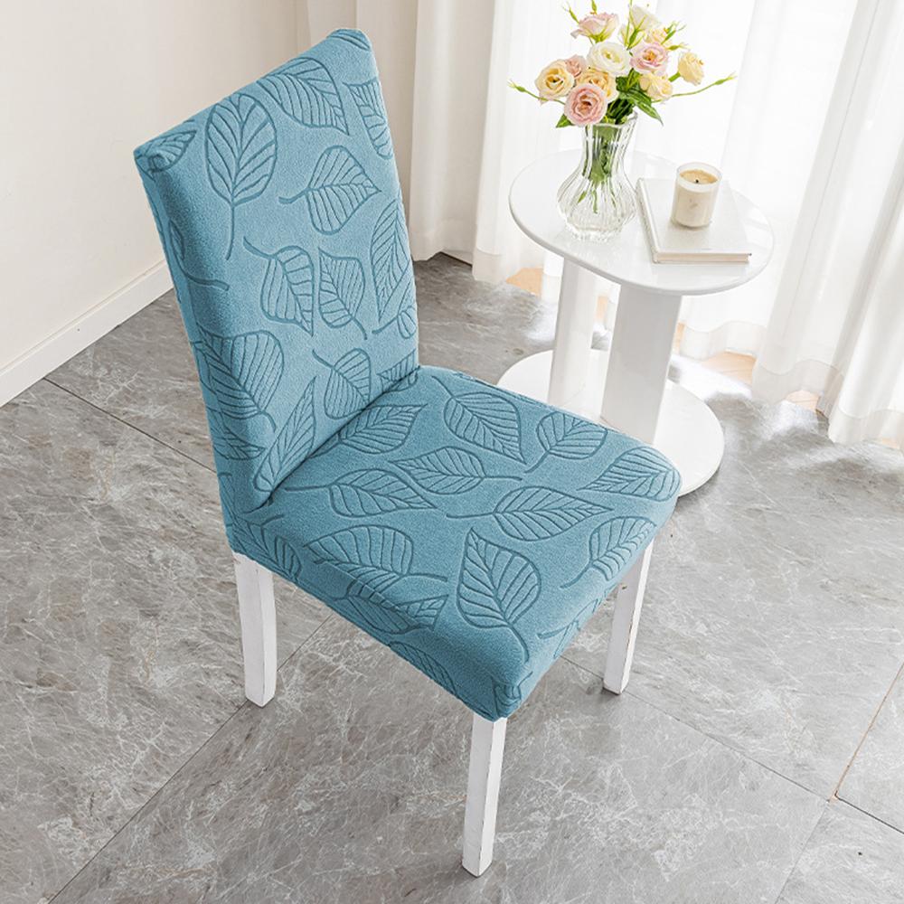 Leaf Jacquard Chair Cover Solid Elastic Dining Chair Cover Home Textile Seat Cover Wear-resistant Fashion