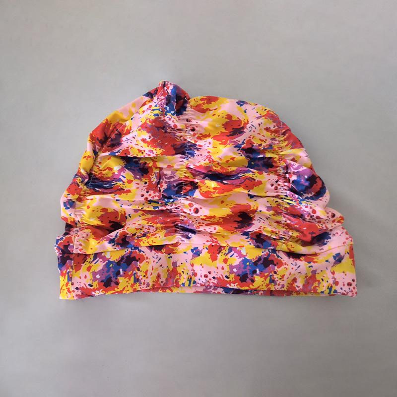 Sommer Damen Badekappe mit Druck Weiblich Nicht Würgend Kopf Hochelastisch Bequem Badekappe Erwachsener Sportkappe