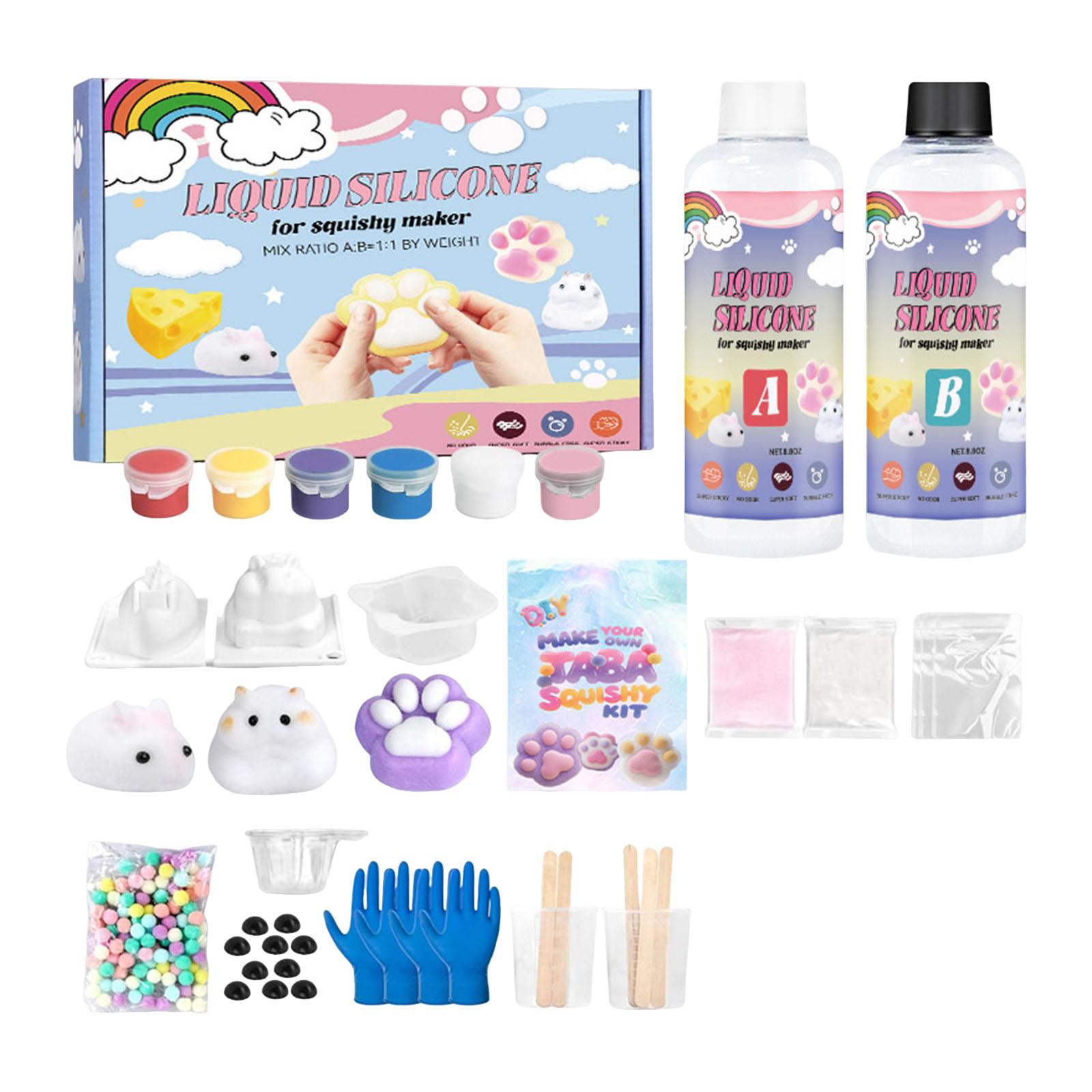 

Games Sausage Making Kit For Beginner 7oz 1:1AB Gel Set With 10 Flocking Powder For DIY Your Own For Stress Gift For Prospector