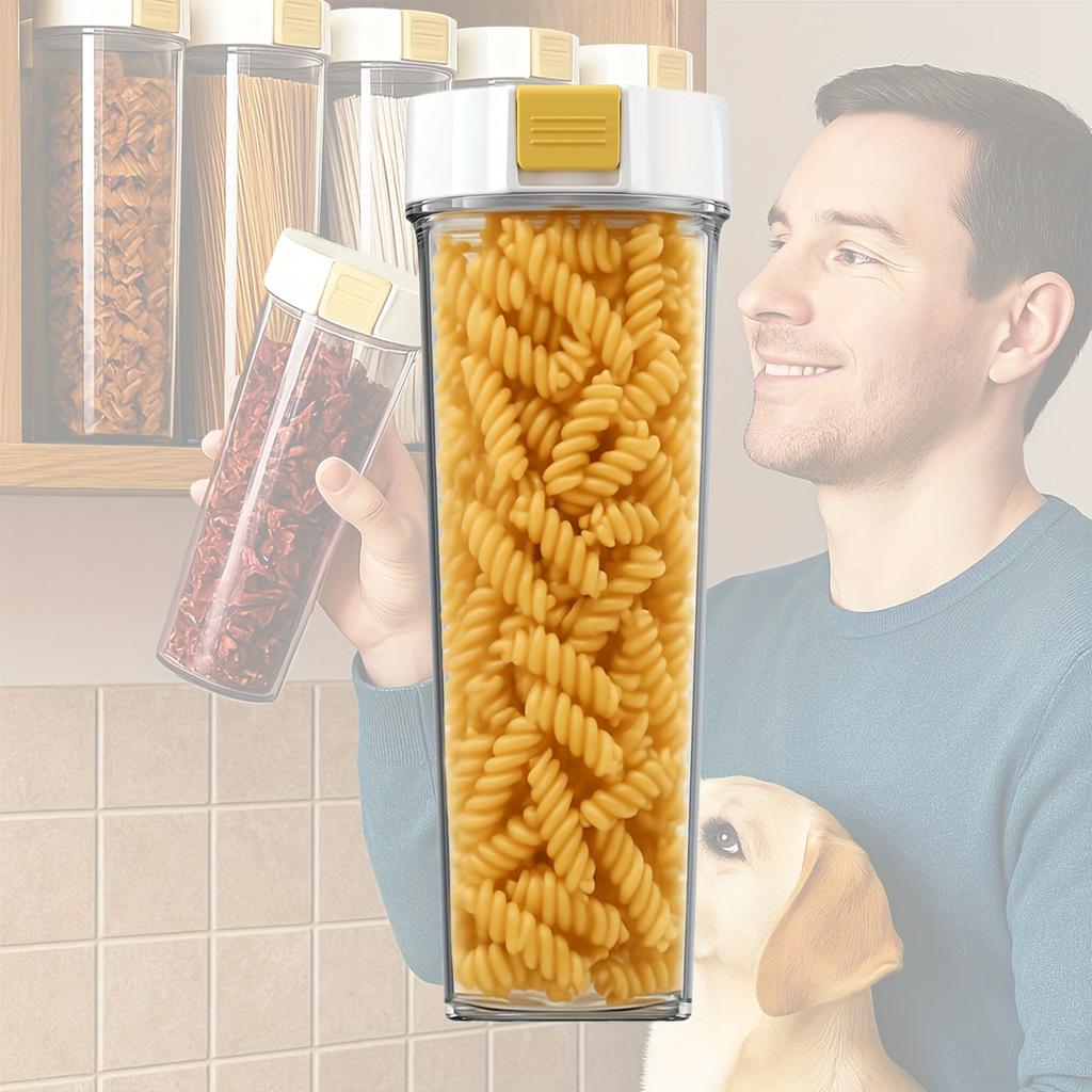 Pasta Storage Box Transparent Plastic Grain Seal Tank Spaghetti Storage Container Moisture-Proof Snack Jar Kitchen Food Tank New