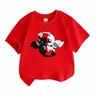 Kids Boys Girls 100% Cotton Crew Neck Short Sleeve T-Shirt, Cute Black White Dragon Pattern Casual Soft Summer Tee for Children Daily Wear