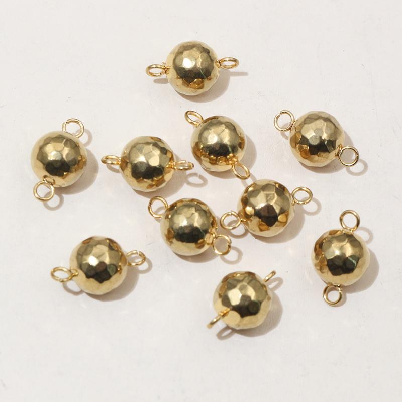 20pcs 4/5/6/8mm Double Loops Round Stainless Steel Bead Ball Charms Pendant Connector Earrings Necklace DIY Jewelry Accessories