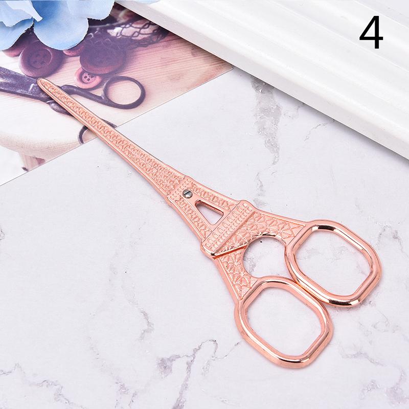 

Персональные ножницы из нержавеющей стали в стиле ретро в стиле Париж, креативные ножницы в стиле башенного искусства розового золота