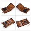 Vintage Men's Wallet Genuine Leather Retro Top Layer Cowhide Wallet for Men Vertical Wallet with 2 Zipper Pockets