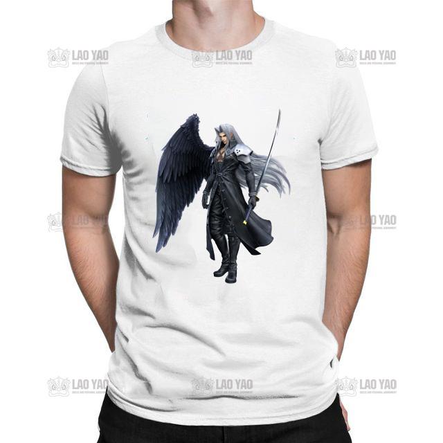 Men Final Fantasy VII Cloud Sephiroth T Shirts  FF7 Video Game Clothes Short Sleeve Crew Neck Tee Shirt New Arrival T-Shirt