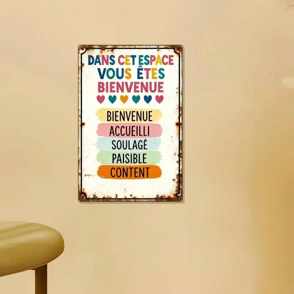 Retro Style Metal Wall Plaque Decor for Home Interior