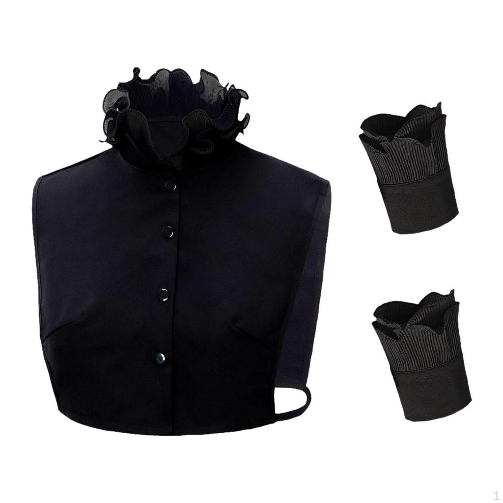 Maglietta con finto colletto alto decorativo in pizzo rimovibile Accessori per abbigliamento