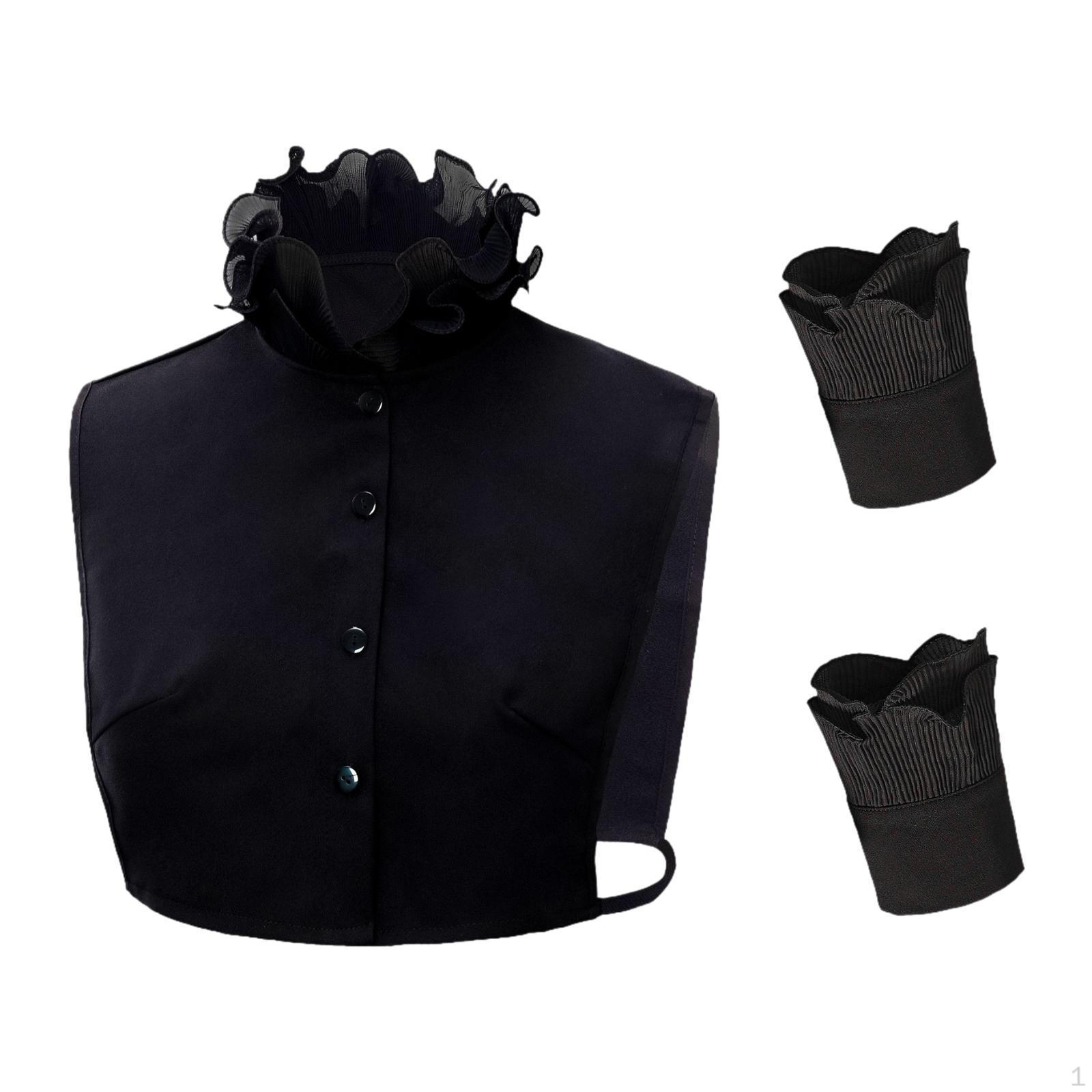 

Съемный декоративный топ с имитацией кружева и высоким воротником, аксессуары для одежды 42cm чёрный