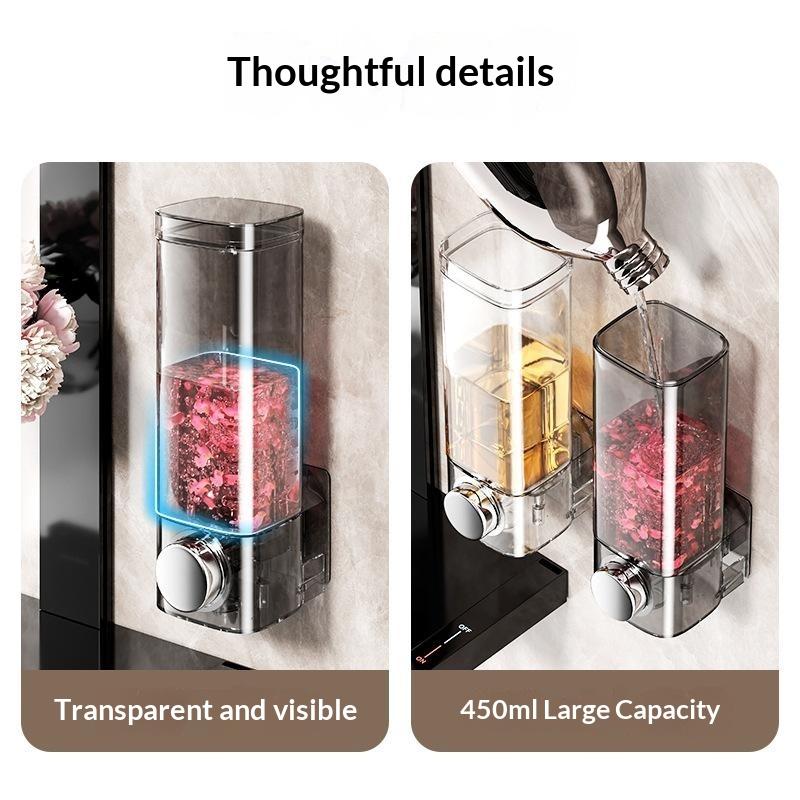 2Pcs Wall Mounted Soap Dispenser With No Need For Drilling Installation, Bathroom And Kitchen Storage Organizer, Easy To Install
