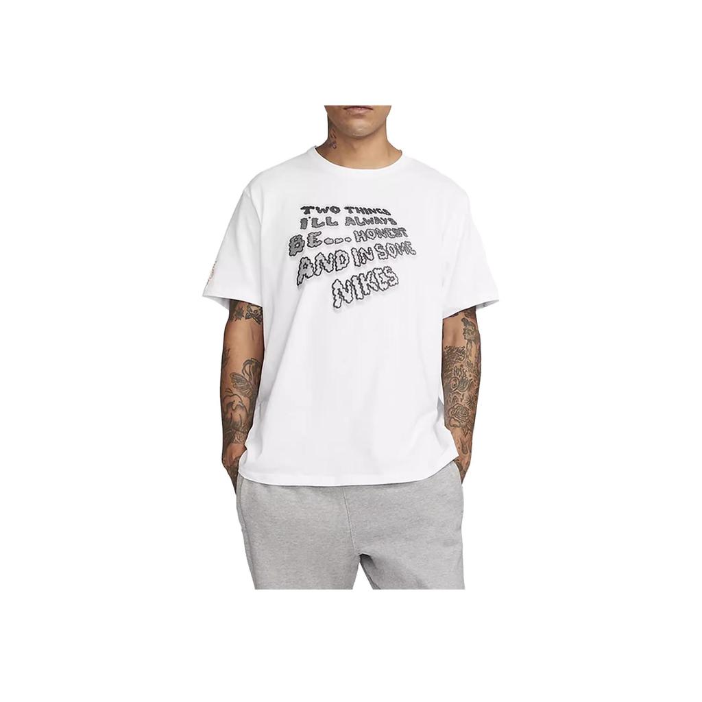 Nike × Slogan kolekce Drake Nocta Potisk Tričko s kulatým výstřihem a krátkým rukávem Unisex topy Bílá DO2837-100
