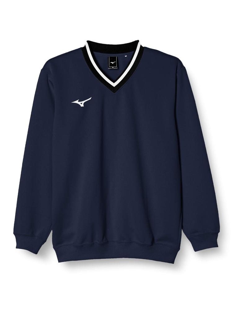 Mizuno Tennis Dress Size M to Japanese Size Sweatshirt, V-Neck, Thick, Moisture-Wicking, Quick-Drying, Stretch, Unisex, 62JC8002, Navy, (Equivalent M)