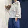 Johnature Vintage Cotton Linen Loose Bandage Loose Women Shirts Autumn Turn-down Collar Lantern Sleeve Blouses