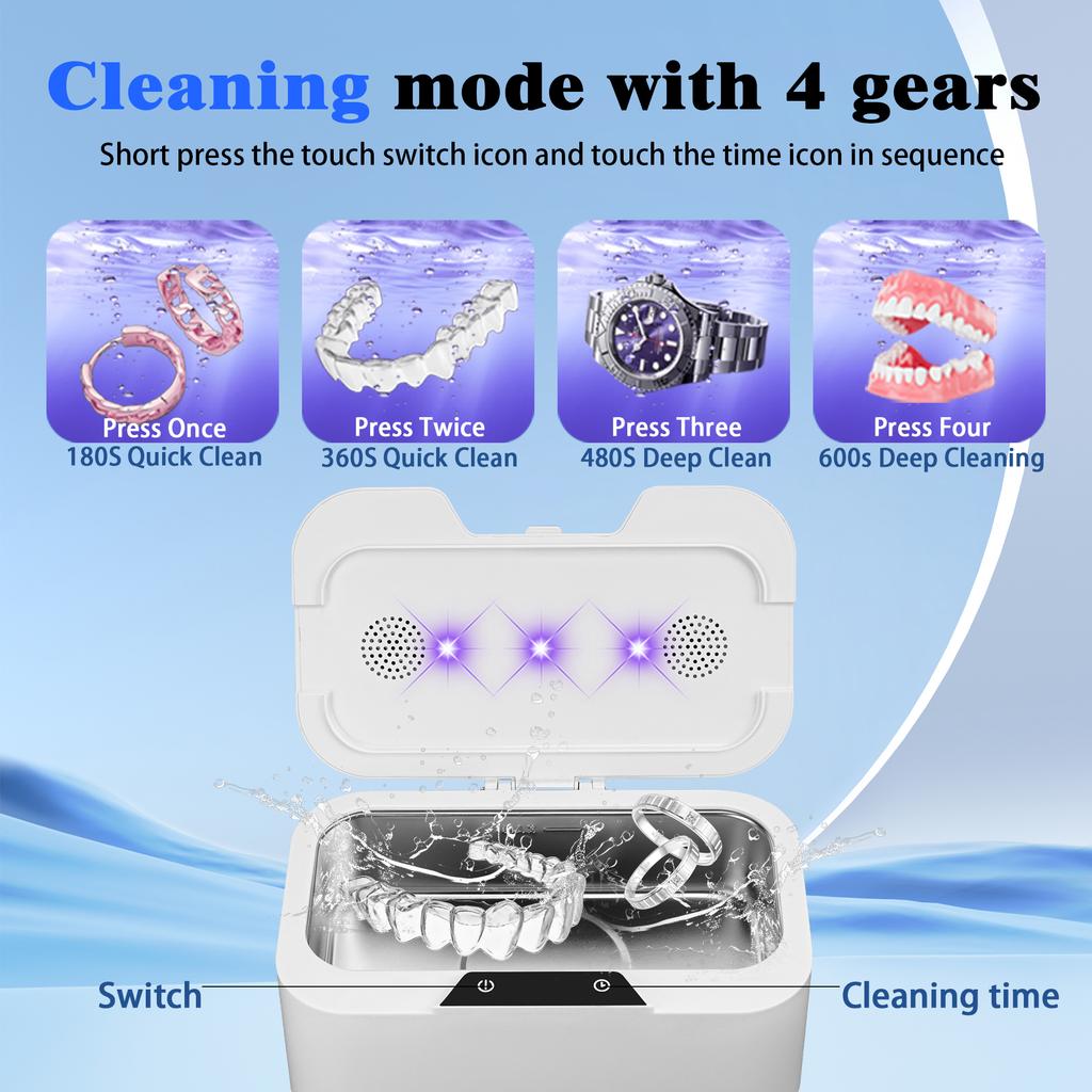 Ultrasonic Retainer Cleaner Washing Machine Professional Ultrasonic Jewelry Watch Glasses Cleaning Machine for Denture