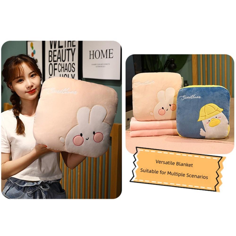 New Cute Cartoon Pillow Portable Folding Air Conditioning Blanket Multifunctional 3-in-1 Office Nap Cushion Blanket