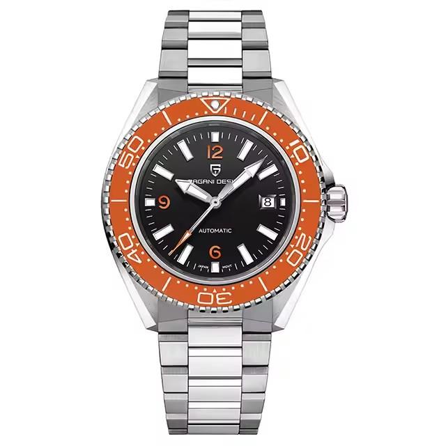 PAGANI DESIGN New 43MM Red Dial Men's Mechanical Watch Sapphire Glass Stainless Steel Waterproof Automatic Watches for Men