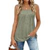Women's Fashionable Plain Color, Round Neck, Button-Decorated Sleeveless Vest Top, Suitable For Both Inner And Outer Wear.