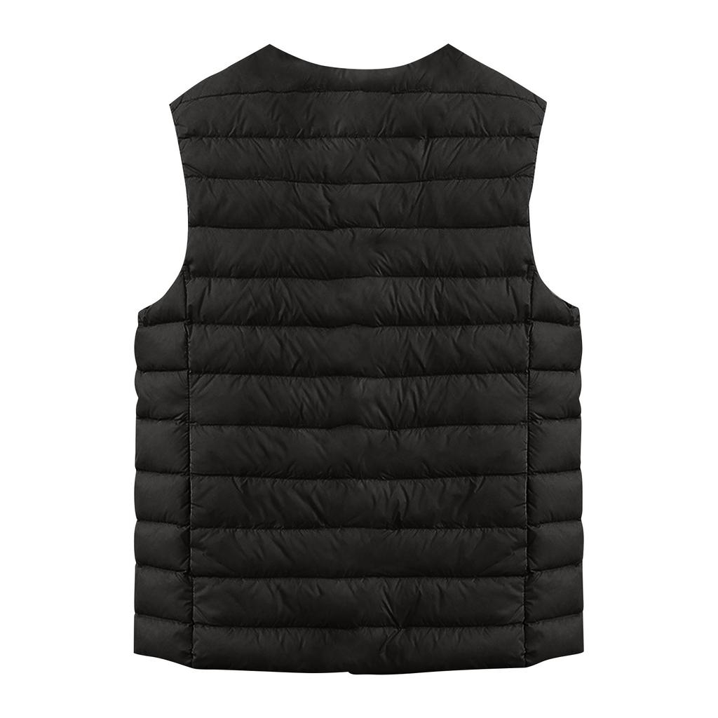 Women's Lightweight Down Jacket, Solid Color, Down Vest With Pockets