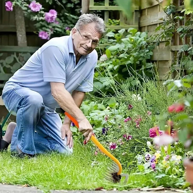 1pc Multi-Functional Manganese Steel Weeding Rake - Garden Hoeing Tool For Loosening Soil, Vegetable Harvesting Shovel, Pastoral