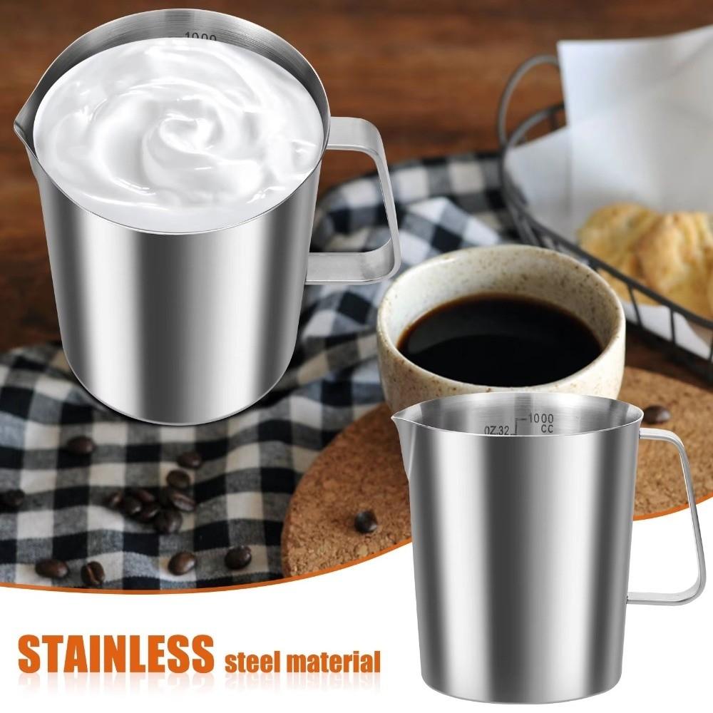 Stainless Steel Graduated Cup with Scale Milk Frothing Jug Stainless Steel Cup Coffee Making