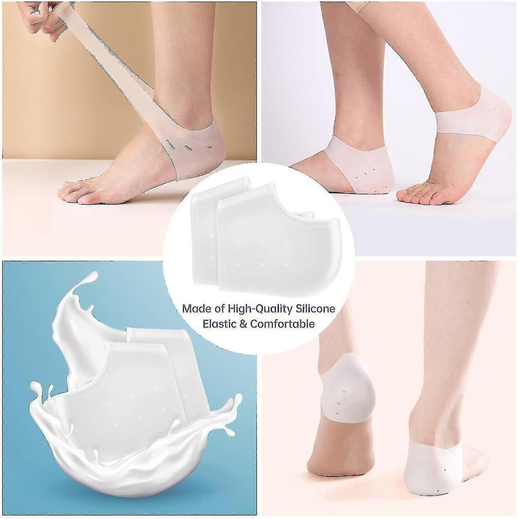 2 Paar Silikonsocken, Vollfuß-Silikon-Schutzhülle, Fersen-Trockenriss-Schutzhülle, Anti-Riss-Socken-Hülle - chuan