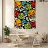 Colorful Halloween Cartoon Monsters Pattern Home Decor Tapestry, Wall Hanging, Decorative RV Wall Cloth.ZGT0914348
