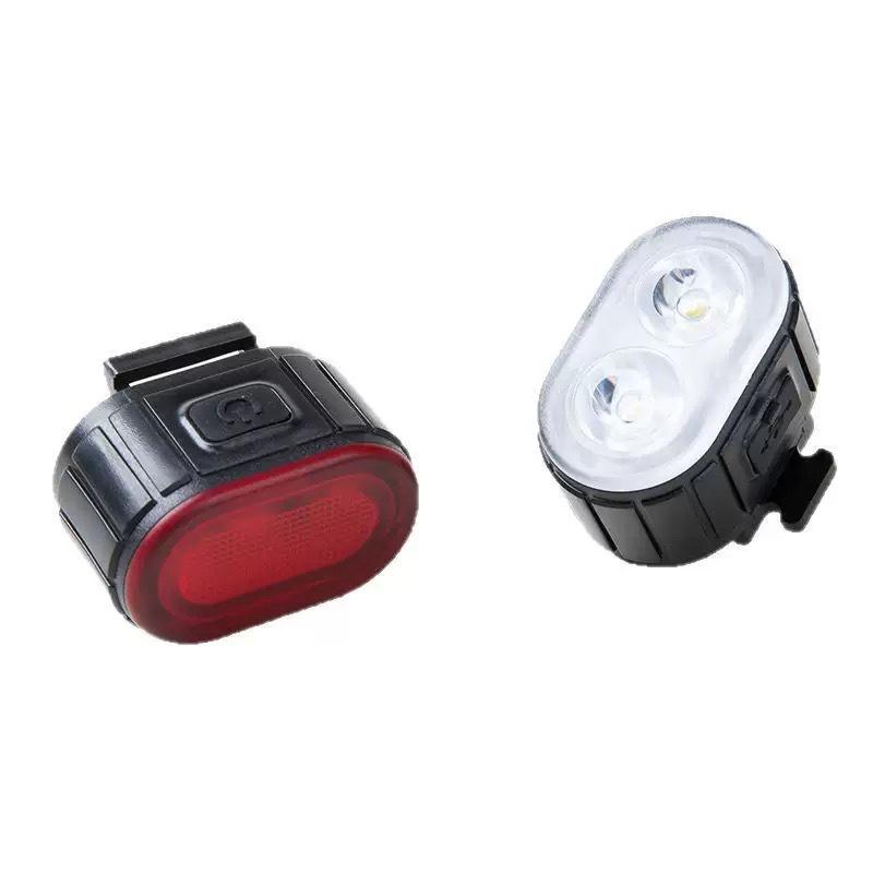 Super Bright Rechargeable Bicycle Front & Tail Light Set for Mountain Bikes - High Visibility Night Riding and Warning Light